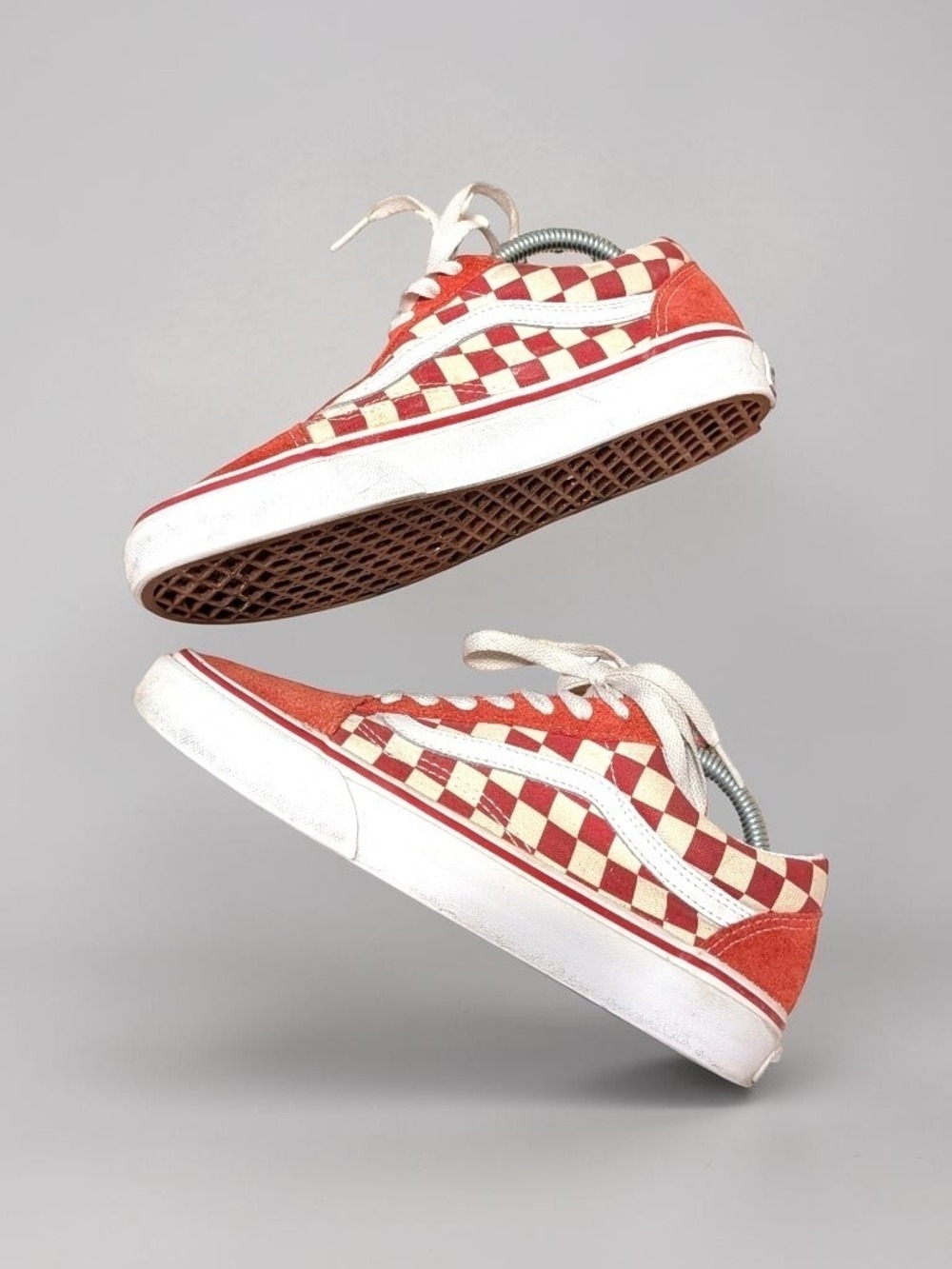 Vans Checkerboard Low-Top Sneakers - Red & Cream